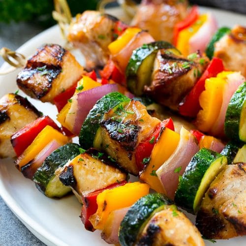 Grilled Chicken and Veggie Skewers